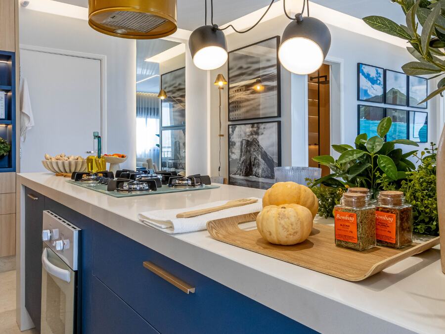 Cozinha do apartamento decorado
