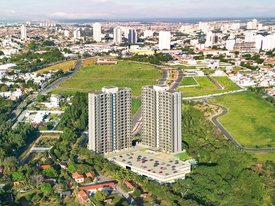 Vista aérea do Artemis Residencial no Park Meraki